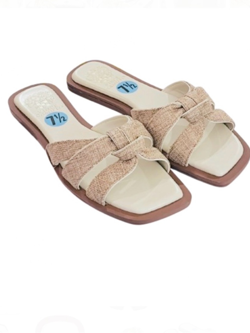 🆕- Vince Camuto Barcellen Natural Beige Knot Slide Sandals